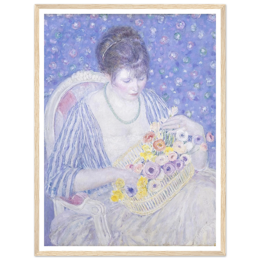 The Basket of Flowers (c. 1913-1917) Art Print | Frederick Carl Frieseke - Framed Poster - 30x40 cm / 12x16″ - Black frame