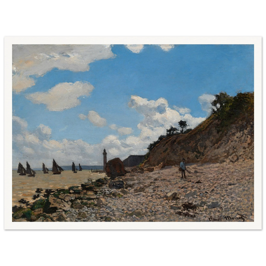 The Beach at Honfleur (1864-1866) Art Print | Claude Monet - Framed Poster - 30x40 cm / 12x16″ - Black frame