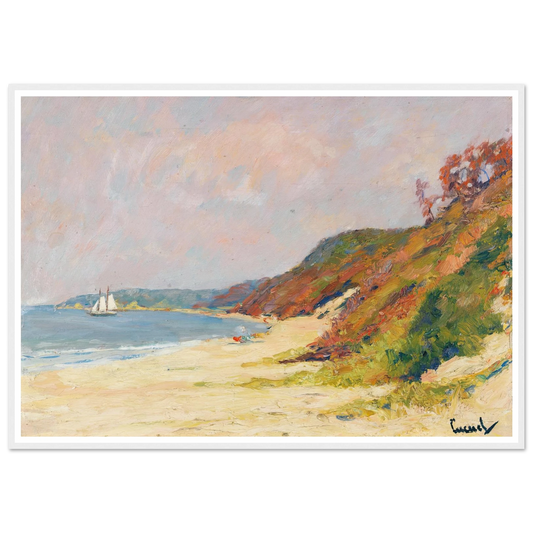 The Beach at Rocky Point, Long Island (1930) Art Print | Edward Cucuel - Framed Poster - 30x40 cm / 12x16″ - Black frame