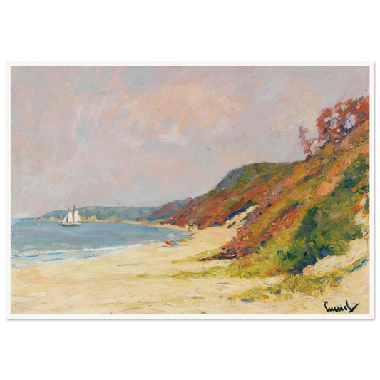 The Beach at Rocky Point, Long Island (1930) Art Print | Edward Cucuel - Framed Poster - 30x40 cm / 12x16″ - Black frame
