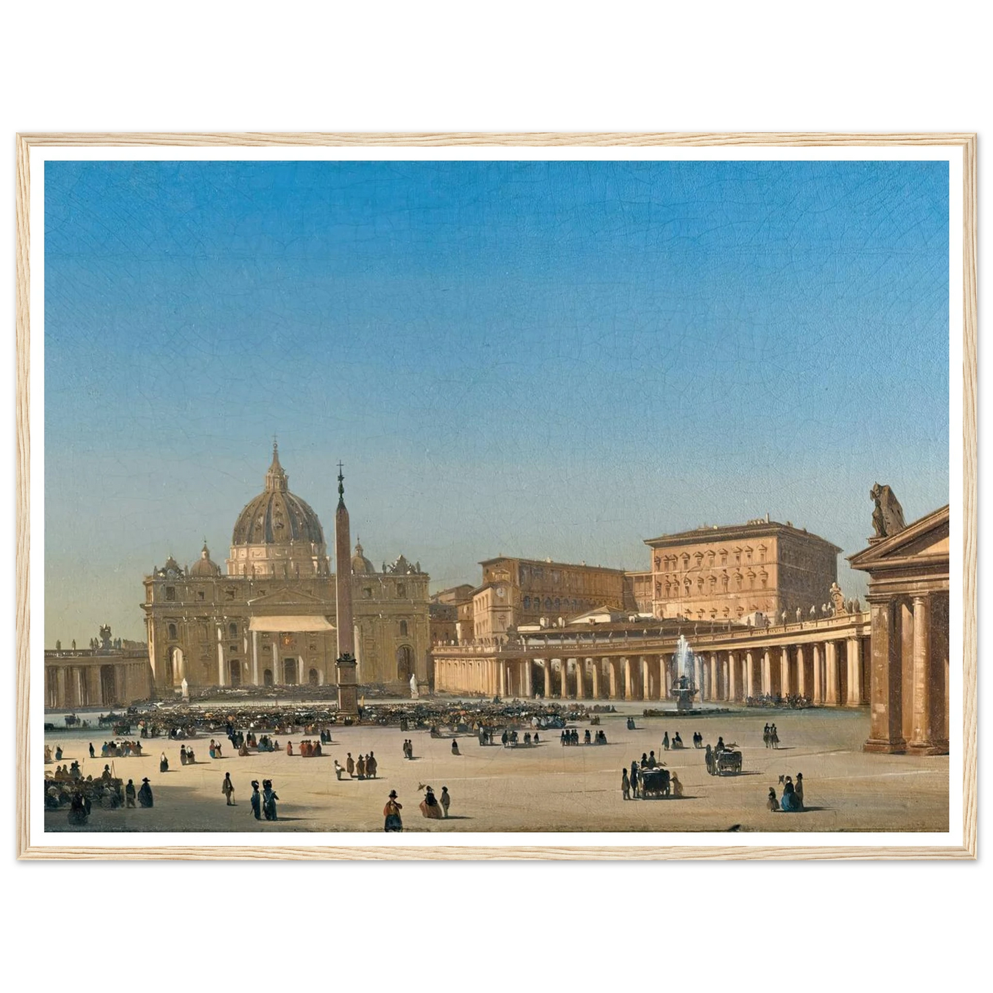 The Benediction Of Pius Ix In St Peter’s Square, Rome (1857) Art Print | Ippolito Caffi - Framed Poster - 30x40 cm / 12x16″ - Black frame