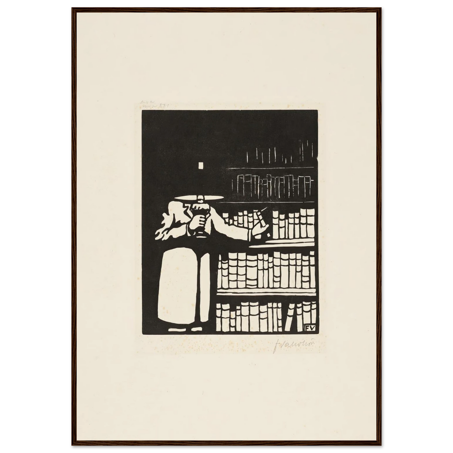 The Bibliophile (1911) Art Print | Felix Vallotton - Framed Poster - 30x40 cm / 12x16″ - Black frame
