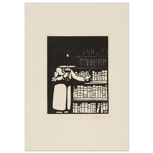 The Bibliophile (1911) Art Print | Felix Vallotton - Framed Poster - 30x40 cm / 12x16″ - Black frame
