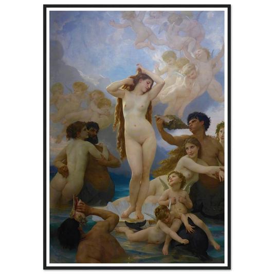The Birth of Vénus (1879) Art Print | William Bouguereau - Framed Poster - 30x40 cm / 12x16″ - Black frame