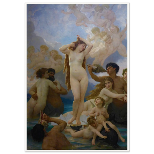 The Birth of Vénus (1879) Art Print | William Bouguereau - Framed Poster - 30x40 cm / 12x16″ - Black frame