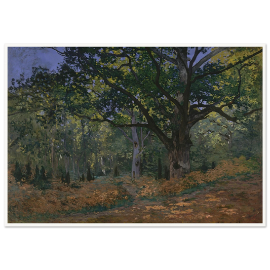 The Bodmer Oak, Fontainebleau Forest (1865) Art Print | Claude Monet - Framed Poster - 30x40 cm / 12x16″ - Black frame