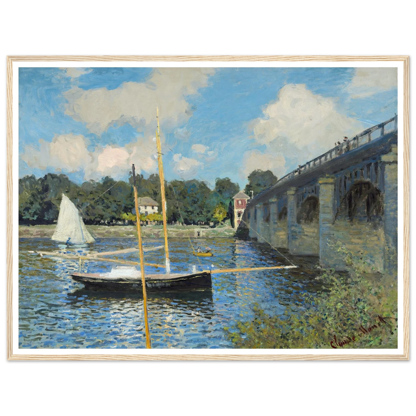 The Bridge at Argenteuil (1874) Art Print | Claude Monet - Framed Poster - 30x40 cm / 12x16″ - Black frame