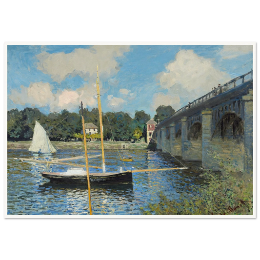 The Bridge at Argenteuil (1874) Art Print | Claude Monet - Framed Poster - 30x40 cm / 12x16″ - Black frame