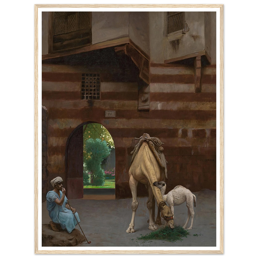 The Camel Driver Art Print | Jean Leon Gerome - Framed Poster - 30x40 cm / 12x16″ - Black frame
