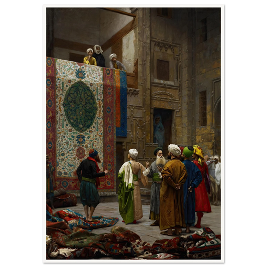 The Carpet Merchant (circa 1887) Art Print | Jean Leon Gerome - Framed Poster - 30x40 cm / 12x16″ - Black frame