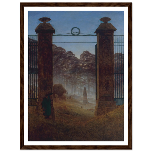 The Cemetery Art Print | Caspar David Friedrich - Framed Poster - 30x40 cm / 12x16″ - Black frame
