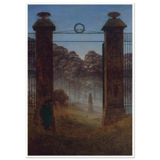 The Cemetery Art Print | Caspar David Friedrich - Framed Poster - 30x40 cm / 12x16″ - Black frame