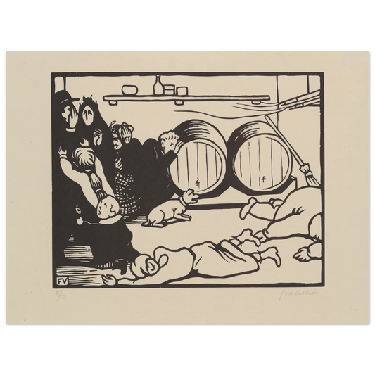 The Civilians (Les Civils) (1916) Art Print | Felix Vallotton - Framed Poster - 30x40 cm / 12x16″ - Black frame