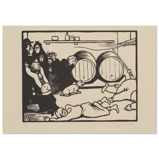 The Civilians (Les Civils) (1916) Art Print | Felix Vallotton - Framed Poster - 30x40 cm / 12x16″ - Black frame