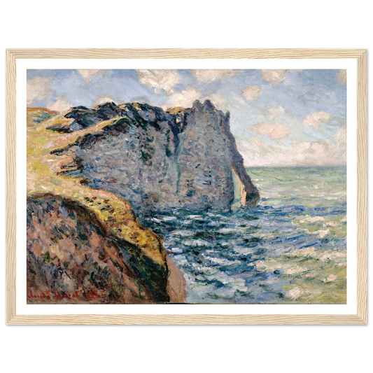 The Cliff of Aval, Etrétat (1885) Art Print | Claude Monet - Framed Poster - 30x40 cm / 12x16″ - Black frame