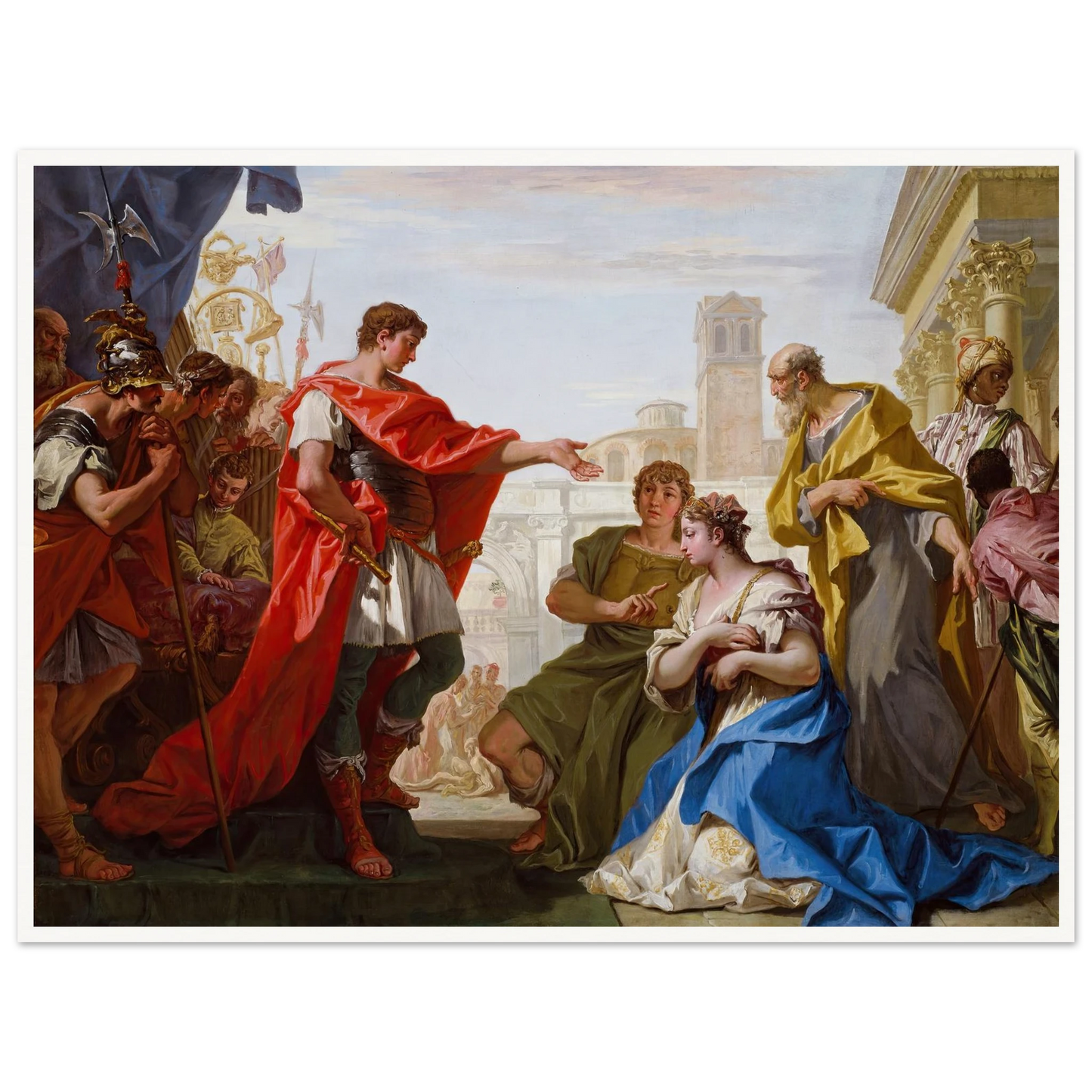 The Continence of Scipio (c. 1706) Art Print | Sebastiano Ricci - Framed Poster - 30x40 cm / 12x16″ - Black frame