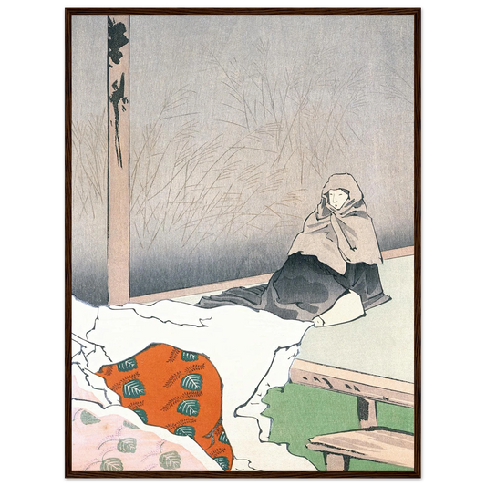 The Dancer Hotoke Gozen at Giōji (1897) Art Print | Kobayashi Kiyochika - Framed Poster - 30x40 cm / 12x16″ - Black frame