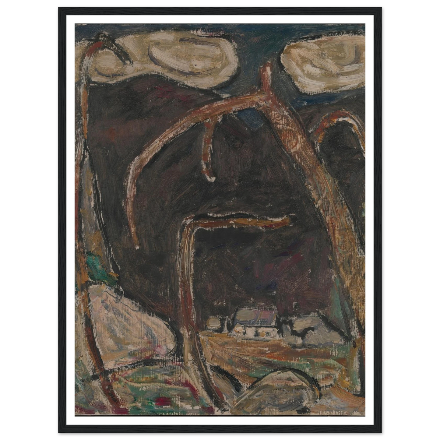 The Dark Mountain, No. 1 (1909) Art Print | Marsden Hartley - Framed Poster - 30x40 cm / 12x16″ - Black frame
