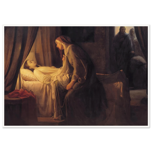 The Daughter of Jairius (1863) Art Print | Carl Bloch - Framed Poster - 30x40 cm / 12x16″ - Black frame