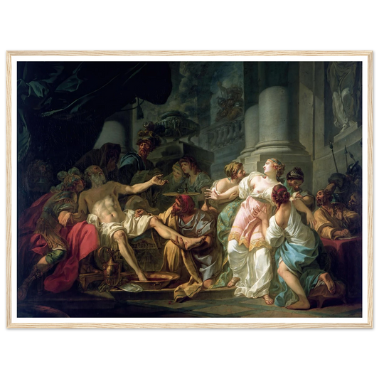 The Death Of Seneca (1773) Art Print | Jacques Louis David - Framed Poster - 30x40 cm / 12x16″ - Black frame