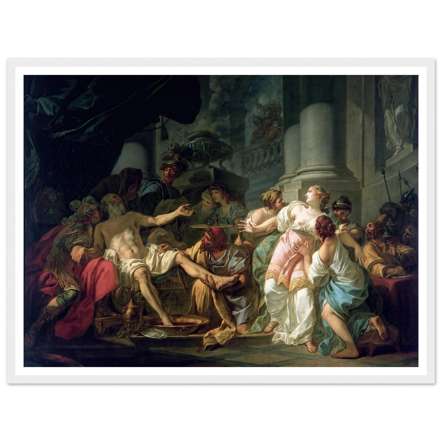 The Death Of Seneca (1773) Art Print | Jacques Louis David - Framed Poster - 30x40 cm / 12x16″ - Black frame