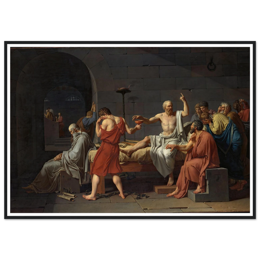 The Death of Socrates (1787) Art Print | Jacques Louis David - Framed Poster - 30x40 cm / 12x16″ - Black frame