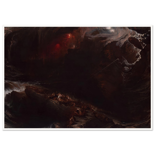 The Deluge (1834) Art Print | John Martin - Framed Poster - 30x40 cm / 12x16″ - Black frame