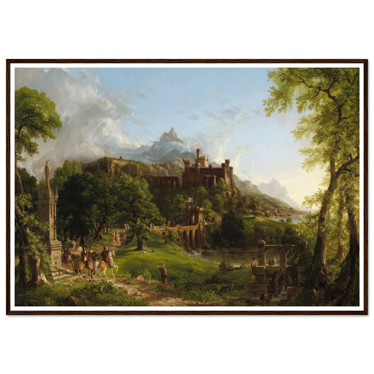 The Departure (1837) Art Print | Thomas Cole - Framed Poster - 30x40 cm / 12x16″ - Black frame
