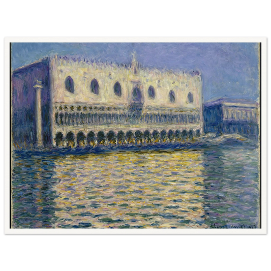The Doges Palace (Le Palais ducal) Art Print | Claude Monet - Framed Poster - 30x40 cm / 12x16″ - Black frame