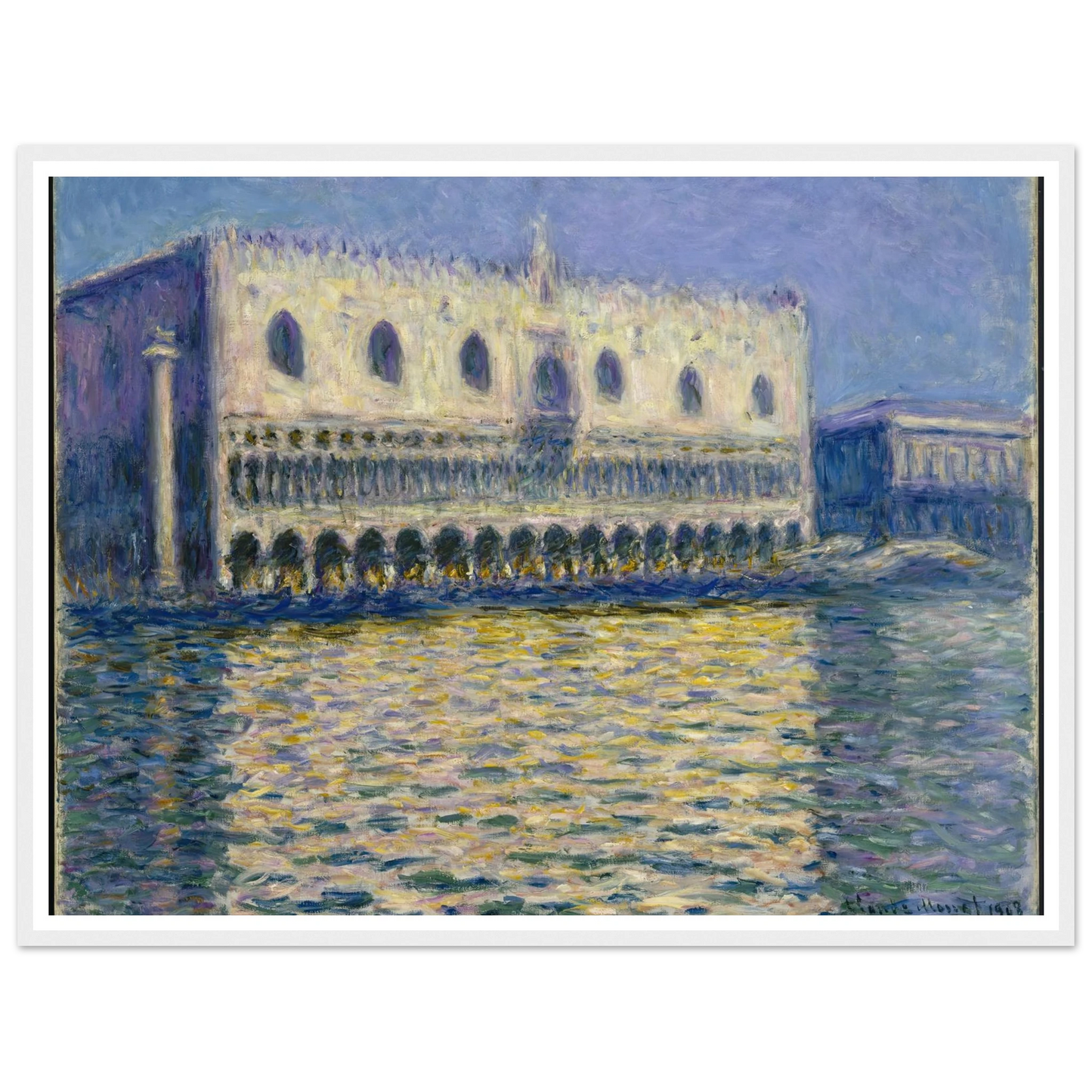 The Doges Palace (Le Palais ducal) Art Print | Claude Monet - Framed Poster - 30x40 cm / 12x16″ - Black frame