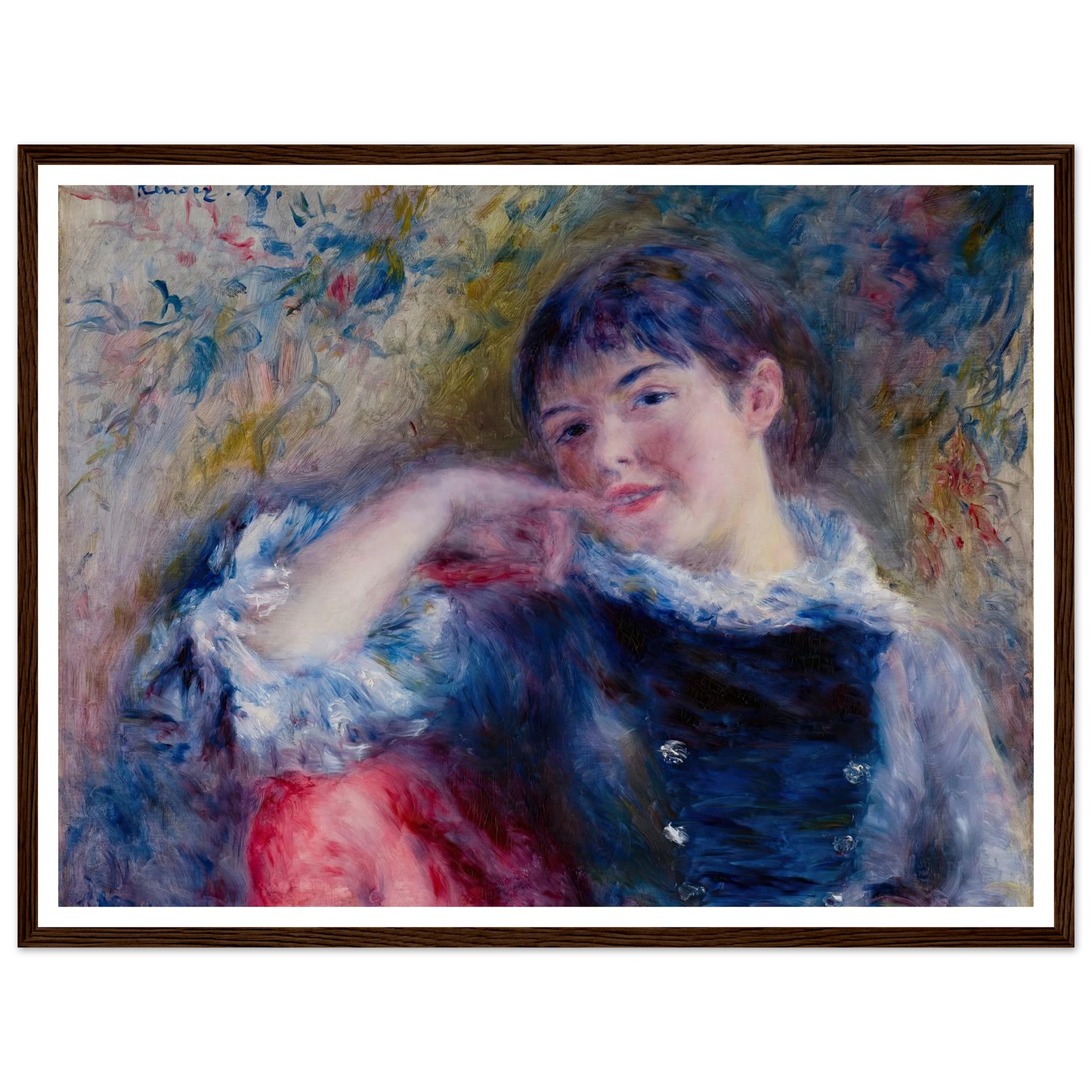 The Dreamer (1879) Art Print | Pierre Auguste Renoir - Framed Poster - 30x40 cm / 12x16″ - Black frame