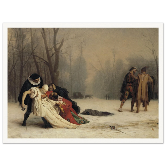 The Duel After the Masquerade (1857) Art Print | Jean Leon Gerome - Framed Poster - 30x40 cm / 12x16″ - Black frame