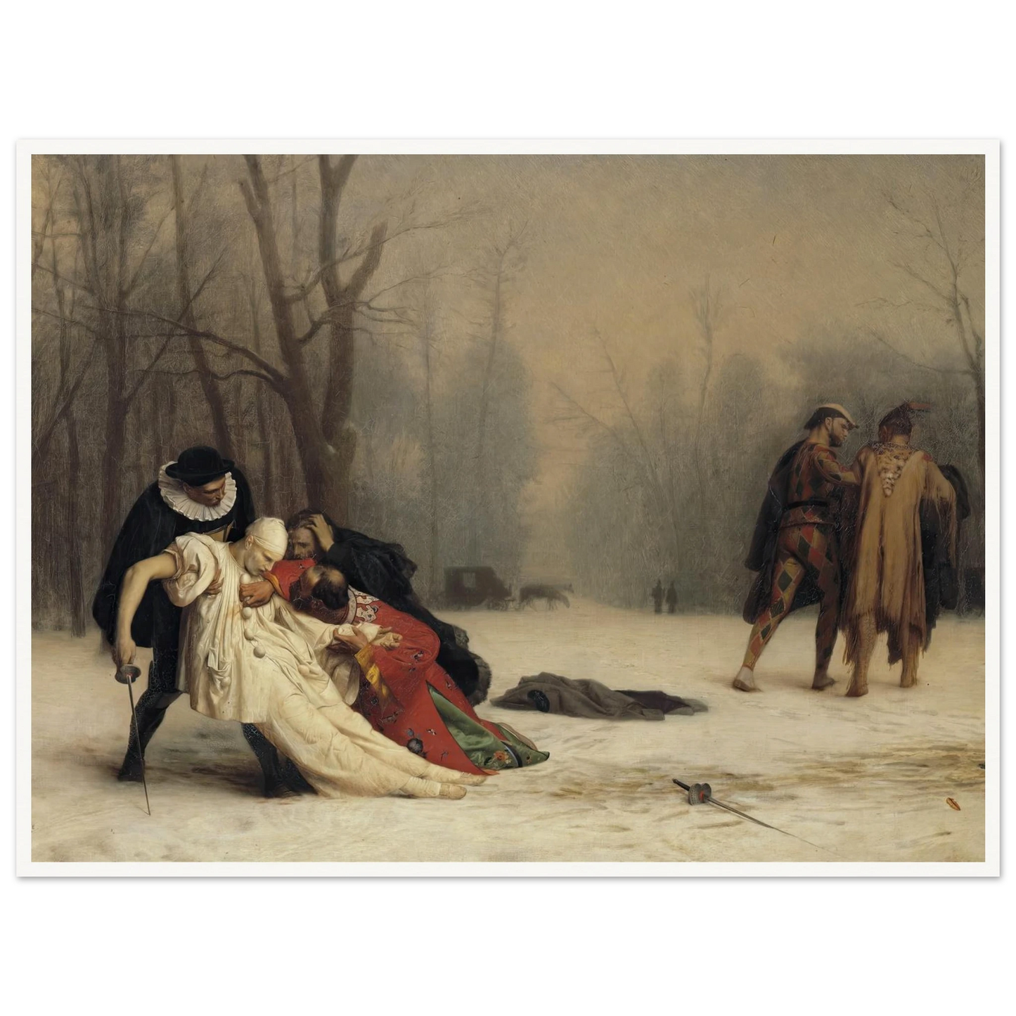 The Duel After the Masquerade (1857) Art Print | Jean Leon Gerome - Framed Poster - 30x40 cm / 12x16″ - Black frame