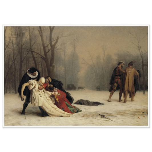 The Duel After the Masquerade (1857) Art Print | Jean Leon Gerome - Framed Poster - 30x40 cm / 12x16″ - Black frame