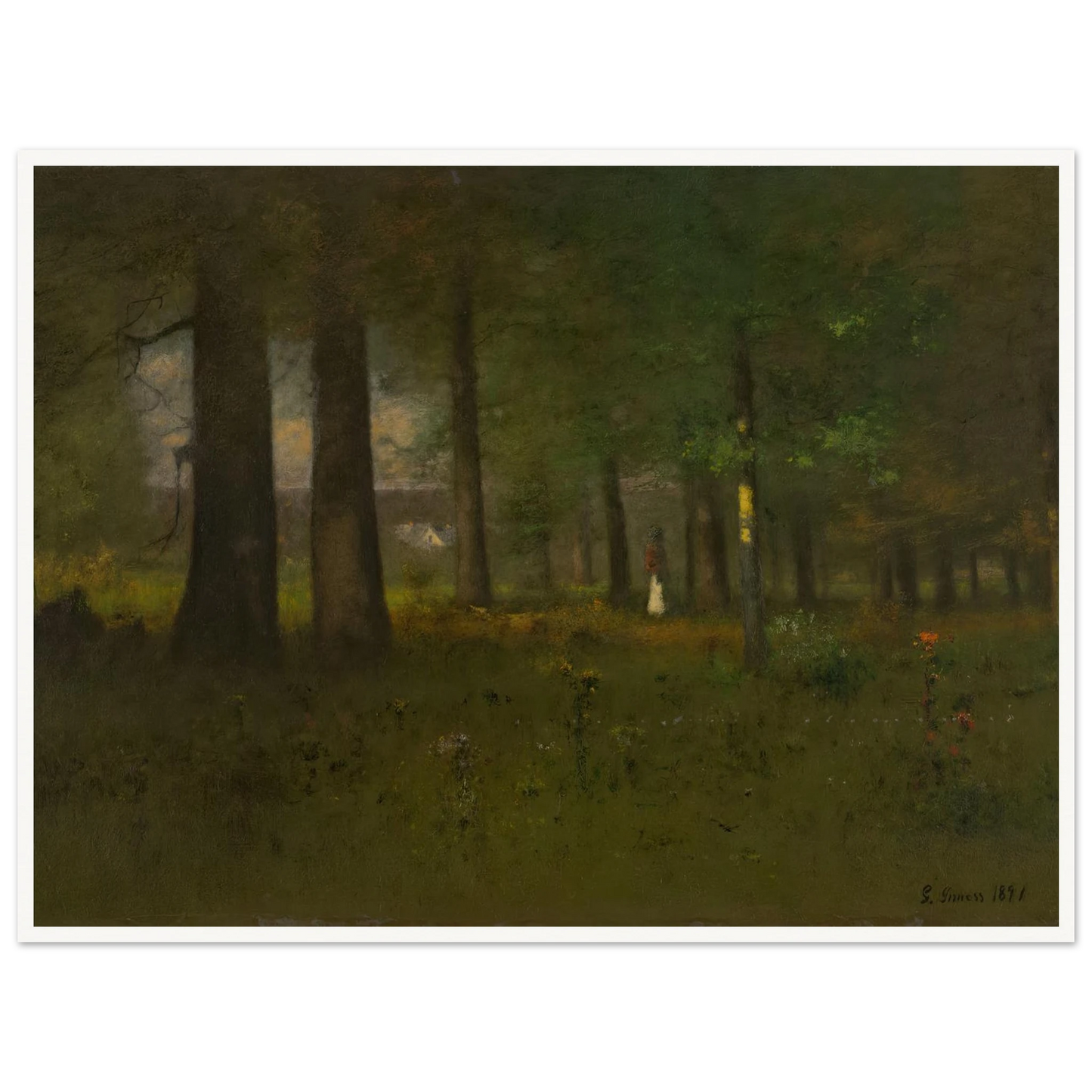 The Edge of the Forest (1891) Art Print | George Inness - Framed Poster - 30x40 cm / 12x16″ - Black frame
