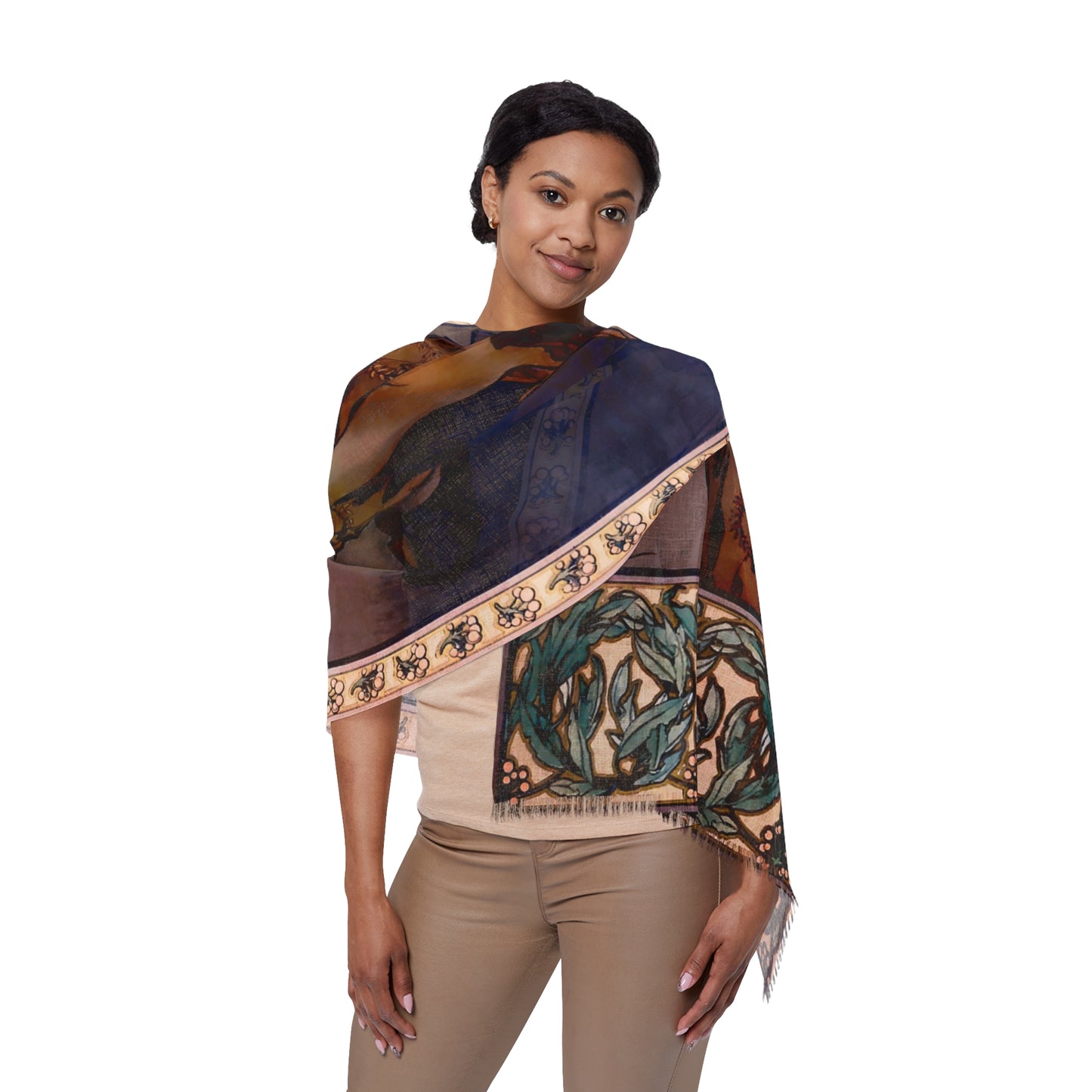 The Evening Star | Alphonse Mucha Scarf – Art Nouveau Scarf - - 27" × 71'' -