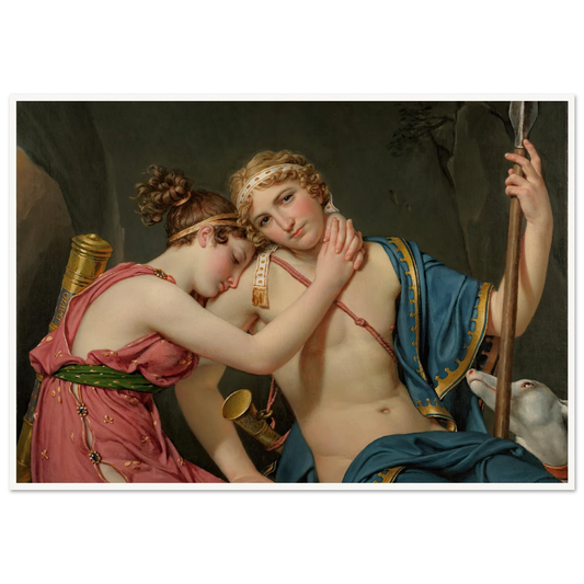 The Farewell Of Telemachus And Eucharis (1818) Art Print | Jacques Louis David - Framed Poster - 30x40 cm / 12x16″ - Black frame