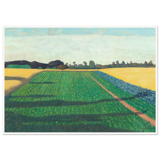 The Fields, Plateau Of Red Cross (1914) Art Print | Felix Vallotton - Framed Poster - 30x40 cm / 12x16″ - Black frame