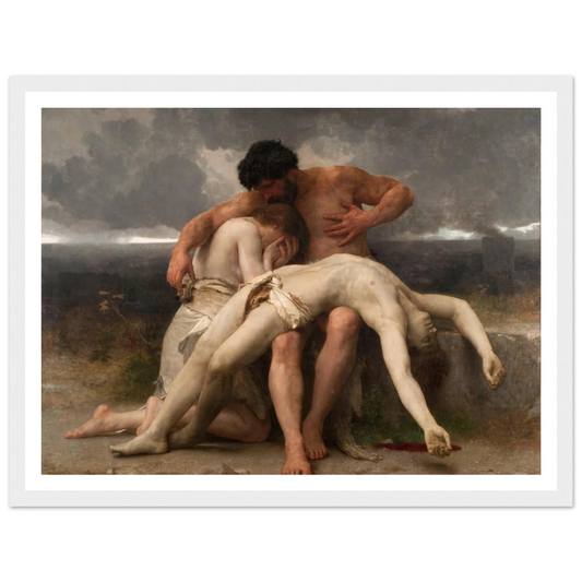 The First Mourning (1888) Art Print | William Bouguereau - Framed Poster - 30x40 cm / 12x16″ - Black frame