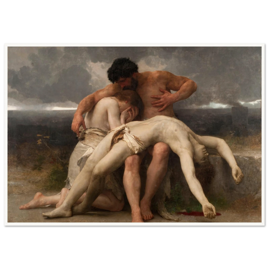 The First Mourning (1888) Art Print | William Bouguereau - Framed Poster - 30x40 cm / 12x16″ - Black frame
