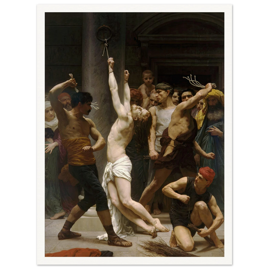 The Flagellation of Our Lord Jesus Christ (1880) Art Print | William Bouguereau - Framed Poster - 30x40 cm / 12x16″ - Black frame