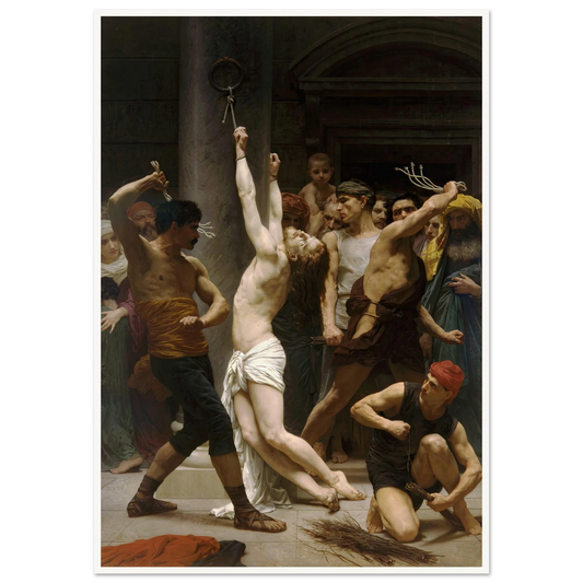 The Flagellation of Our Lord Jesus Christ (1880) Art Print | William Bouguereau - Framed Poster - 30x40 cm / 12x16″ - Black frame