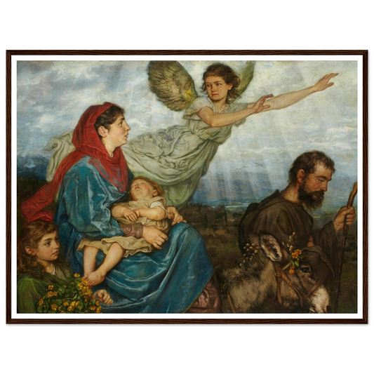 The Flight into Egypt (1879) Art Print | Hans Thoma - Framed Poster - 30x40 cm / 12x16″ - Black frame