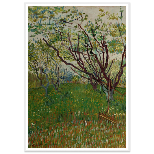The Flowering Orchard (1888) Art Print | Vincent van Gogh - Framed Poster - 30x40 cm / 12x16″ - Black frame