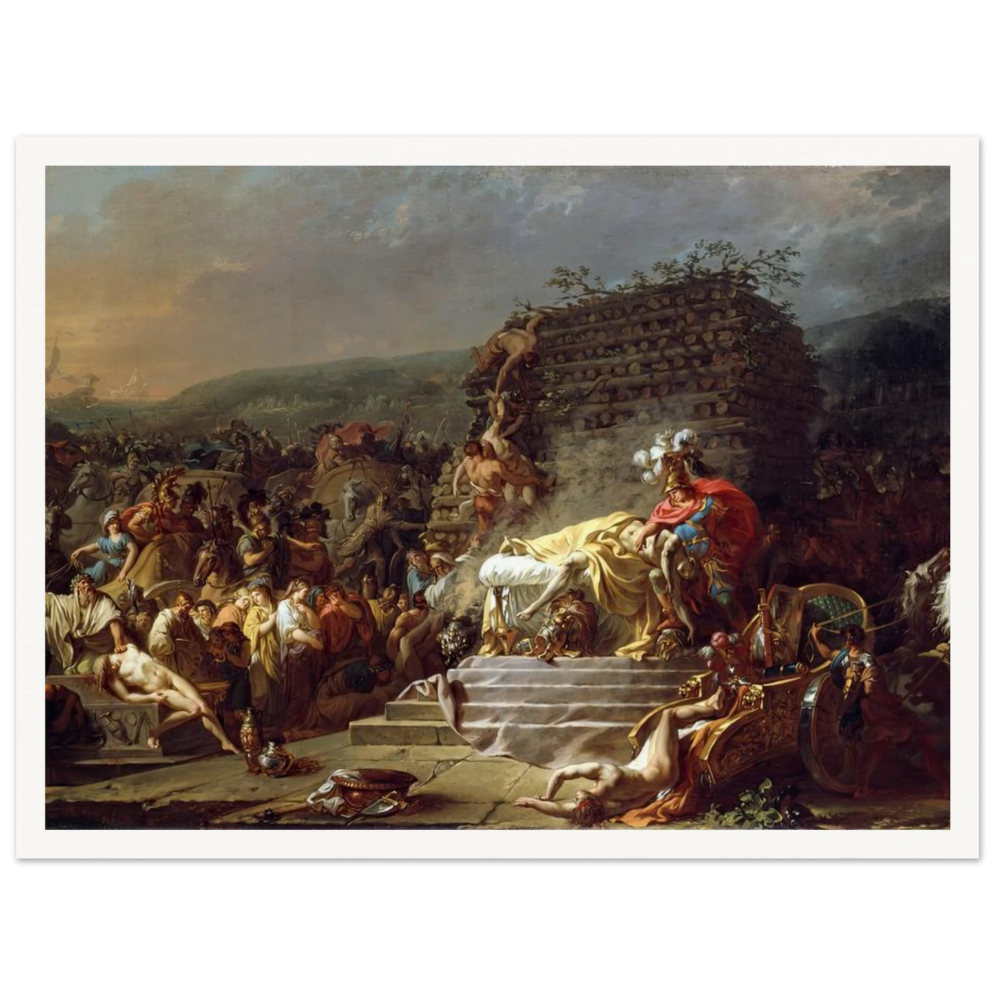 The Funeral of Patroclus (1778) Art Print | Jacques Louis David - Framed Poster - 30x40 cm / 12x16″ - Black frame