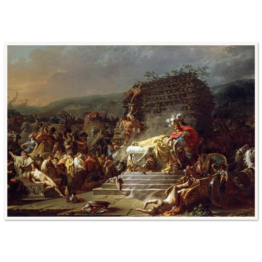 The Funeral of Patroclus (1778) Art Print | Jacques Louis David - Framed Poster - 30x40 cm / 12x16″ - Black frame