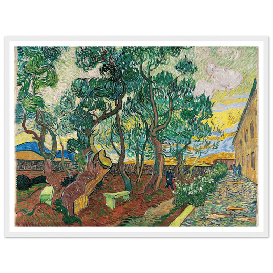 The Garden of Saint-Paul Hospital (1889) Art Print | Vincent van Gogh - Framed Poster - 30x40 cm / 12x16″ - Black frame