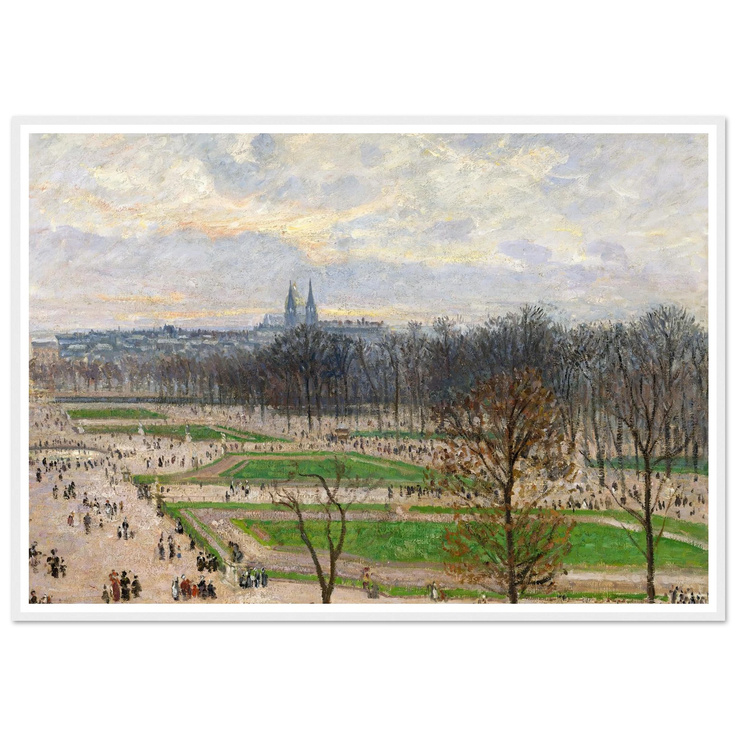 The Garden of the Tuileries on a Winter Afternoon (1899) Art Print | Camille Pissarro - Framed Poster - 30x40 cm / 12x16″ - Black frame
