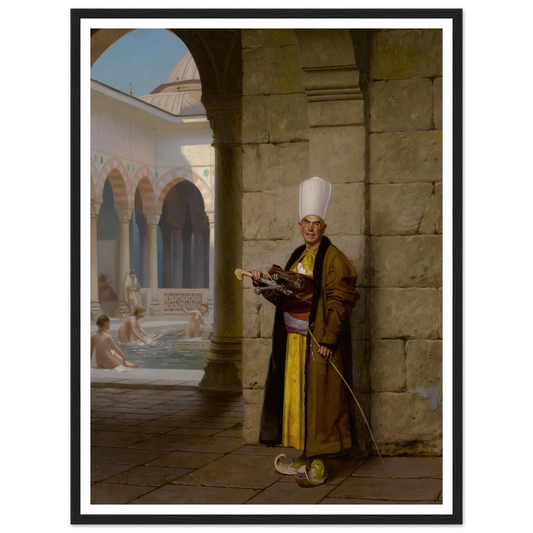 The Grand White Eunuch Art Print | Jean Leon Gerome - Framed Poster - 30x40 cm / 12x16″ - Black frame