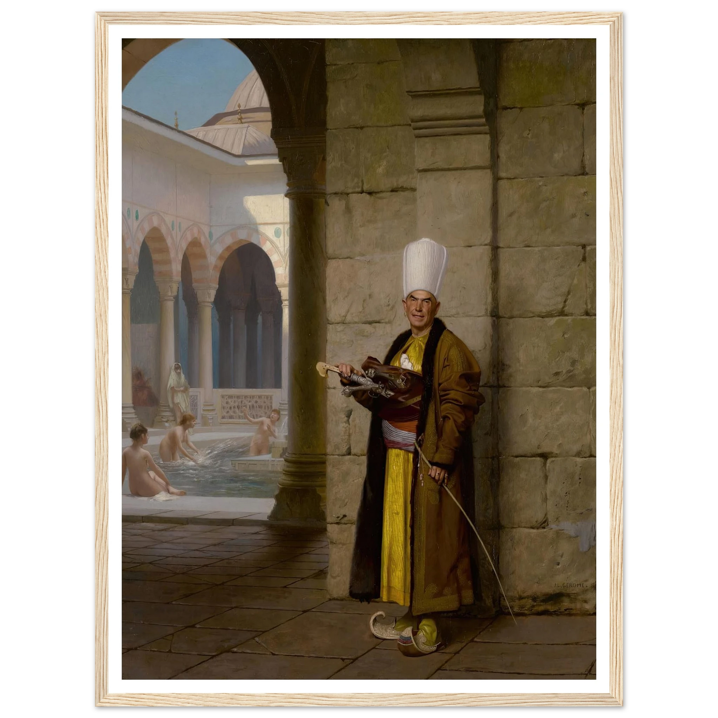 The Grand White Eunuch Art Print | Jean Leon Gerome - Framed Poster - 30x40 cm / 12x16″ - Black frame